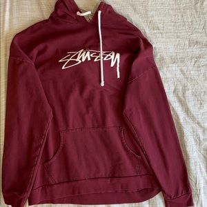 Stussy burgundy hoodie